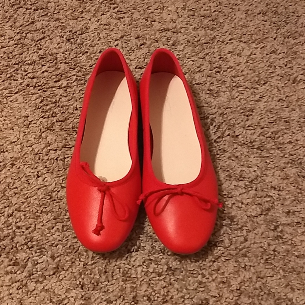 ⭐⭐8 for $25 nwot loft orange red ballet flats